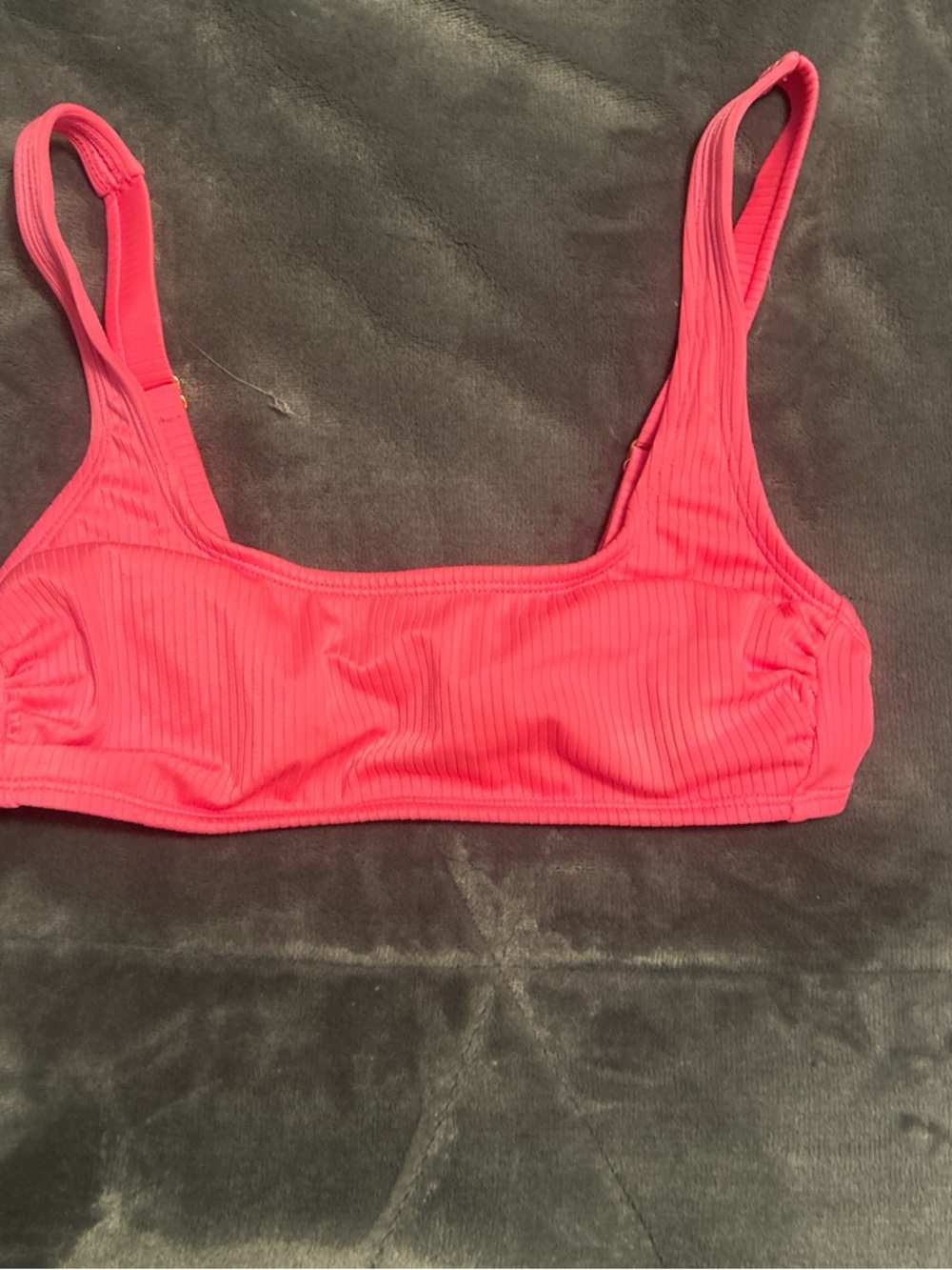 Target Hot Pink Ribbed Bikini Top